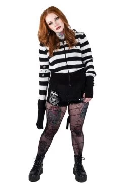 Pink Skull Striped Zip Up Cardigan Sweater -Alchemy Store 3333333 4fbc8865 4f4a 4cf1 80fa aeaa53de6e9d