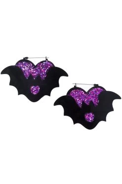 Purple Heart Bat Hoop Earrings -Alchemy Store 33333 97fb1f0b db38 4c39 b9ba 640c522e09a9