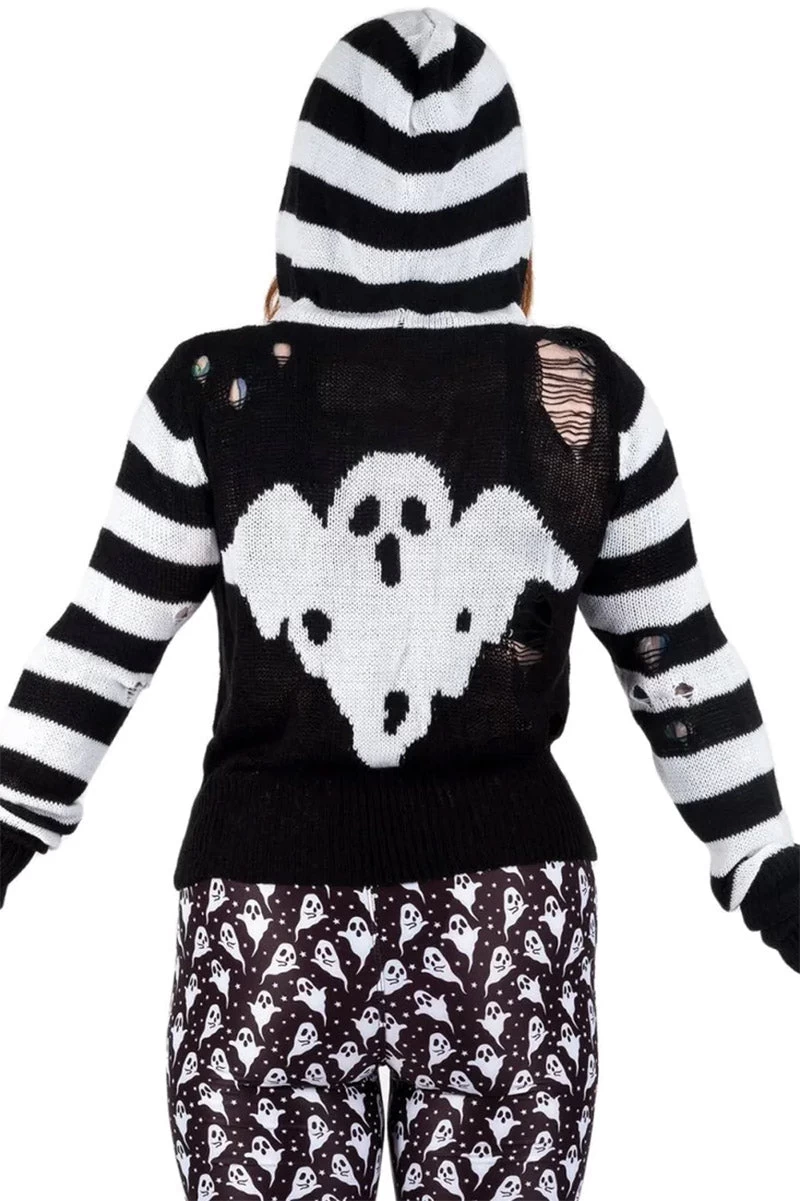 Spooky Ghost Zip Up Cardigan Sweater 8 Spooky Ghost Zip Up Cardigan Sweater - Image 6