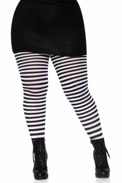 LEG AVENUE Striped Tights [Plus Size]
