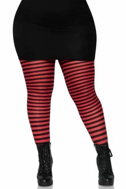 LEG AVENUE Striped Tights [Plus Size] -Alchemy Store 7100Q 01 011copy