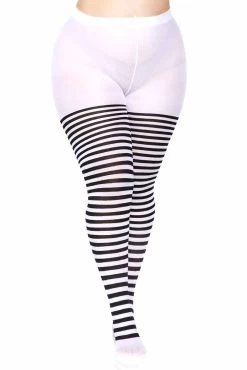 LEG AVENUE Striped Tights [Plus Size] -Alchemy Store 7100Q 06 007copy