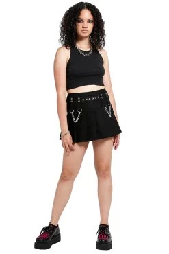 Tripp Studded Chain Skirt [Black] -Alchemy Store AF2814 BLK FL