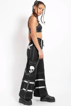 Tripp NYC Skull Bondage Pants [Black/White] -Alchemy Store AF7049 BLKWHT FULL 1000xcopy