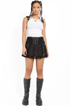 Tripp NYC Enchanted Pleated Skirt [Black/Black] -Alchemy Store BC4129 BLKBLK FULL 1000x bcc8a31a 8eeb 4a0e a397 e3dfe3ef3507