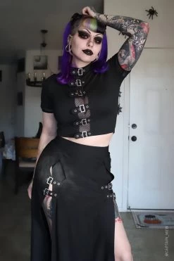 Winona Buckle Top -Alchemy Store Baddie Goth Top