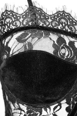 Lore Lace Crop Top -Alchemy Store Black Velvet Top