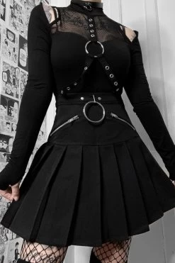 No Lip Pleated Skirt 9 No Lip Pleated Skirt -Alchemy Store Bondage Skirt