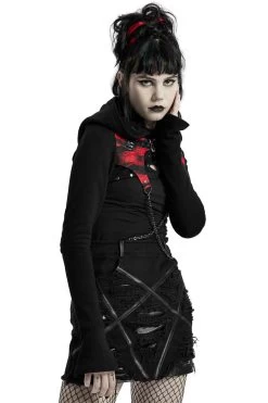 Little Black Raincloud Mini Skirt -Alchemy Store Distressed Mini Skirt