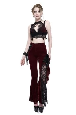 Red Wine Velvet Bell Bottoms -Alchemy Store EPT01102 7