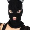 Kitty Cat Ears Embroidered Balaclava Ski Mask -Alchemy Store Emo Knitted Beanie