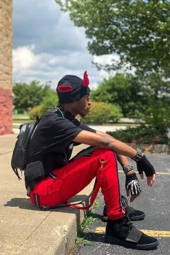 Tripp NYC Split Leg Bondage Pants [Black/Red] -Alchemy Store EmoSTyle b8110e95 fd71 4e0c aa0b 973d949d0f73