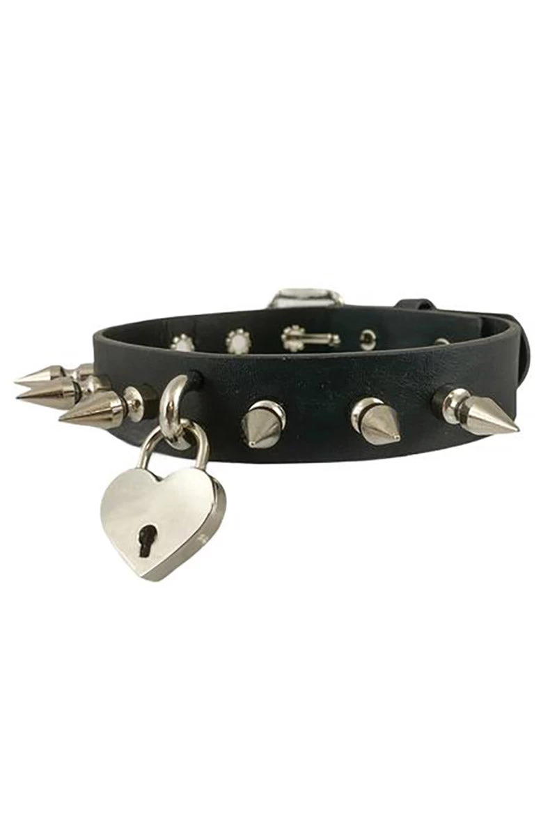 Spiked Heart Padlock Choker 4 Spiked Heart Padlock Choker - Image 2