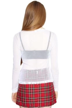 Tripp NYC Ladies Long Sleeve Fishnet Top [White] -Alchemy Store FN9181 WHT B 1000x f91fc810 b172 455b befc 3043e3e39184