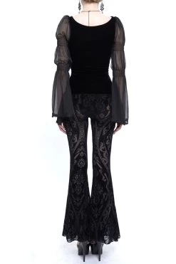 Painted Memories Mesh Pants -Alchemy Store Flared Goth Pants