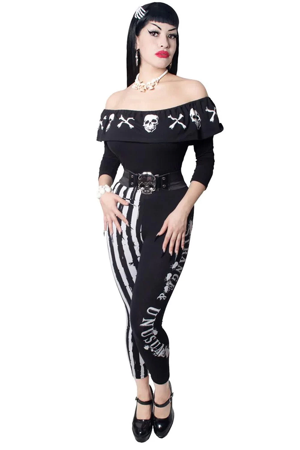 Strange & Unusual Stripe Capri Leggings 4 Strange & Unusual Stripe Capri Leggings - Image 2