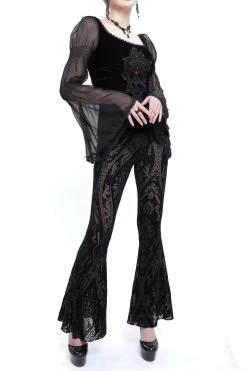 Painted Memories Mesh Pants -Alchemy Store Goth Floral Pants