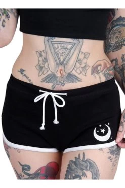 Witchy Cat Familiar Short Shorts -Alchemy Store Goth Moon Shorts