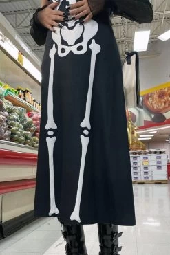 Skeleton Magick Maxi Dress -Alchemy Store Goth SPooky Dress
