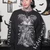 Vampire Castle Sweatshirt W/ Bat Sleeves [BLACK/WHITE] -Alchemy Store Gothic Vampire Jacket