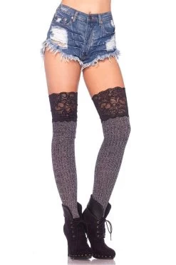 LEG AVENUE Skool Spook Thigh High Socks