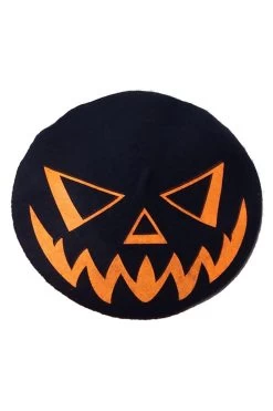 Trick Or Treat Pumpkin Black Beret -Alchemy Store HBBTTPB 62bd6a0a 336e 43aa b3a9 c9910acb580a