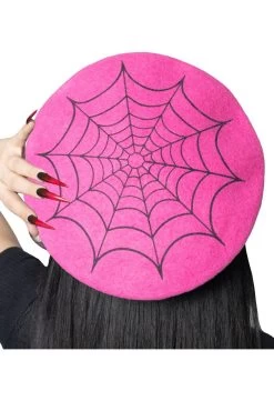 Web Beret Hat [PINK]