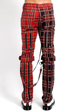 Tripp Split Leg Bondage Pants [Red/Black Plaid] -Alchemy Store IS103PA REDBLKPLD B