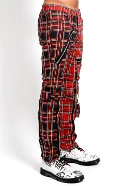 Tripp Split Leg Bondage Pants [Red/Black Plaid] -Alchemy Store IS103PA REDBLKPLD S