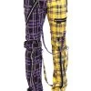 Tripp NYC Split Leg Bondage Pants [Purple/Yellow Plaid] -Alchemy Store IS103PA PURPLEYELLOW F