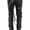 Tripp Strap Zipper Bondage Pants [Black] -Alchemy Store IS267M BLK F