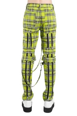 Tripp NYC Bondage Pants [Lime Plaid] -Alchemy Store IS267MP LIMEPLD B