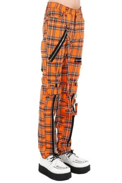 Tripp Bondage Pants [Orange Plaid] -Alchemy Store IS267MP ORGPLD S