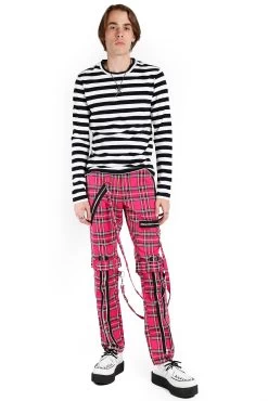 Tripp Bondage Pants [Pink Plaid] -Alchemy Store IS267MP PINKPLD FL