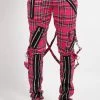 Tripp NYC Classic Slim Leg Bondage Pants [PINK PLAID] -Alchemy Store IS674MP PINKPLD F 1000x 013b532b 1b85 49c4 9171 921179be0bad