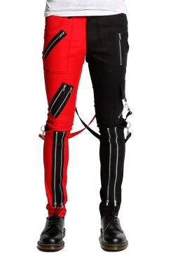 Tripp NYC Split Leg Bondage Pants [Black/Red] -Alchemy Store IS675M BLKRED FL