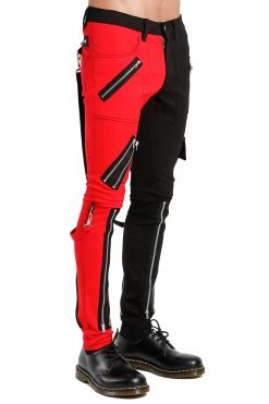 Tripp NYC Split Leg Bondage Pants [Black/Red] -Alchemy Store IS675M BLKRED S