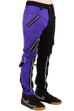 Tripp NYC Split Leg Bondage Pants [Black/Purple] -Alchemy Store IS675M BLACKPURPLE S