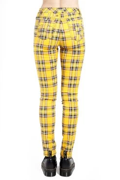 Tripp High Waist T-Back Jeans [Yellow Plaid] -Alchemy Store IS9260P YELPLD B