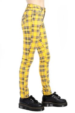 Tripp High Waist T-Back Jeans [Yellow Plaid] -Alchemy Store IS9260P YELPLD S
