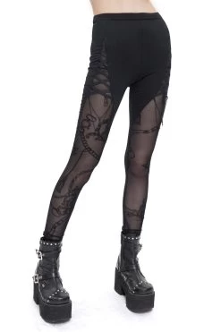 Victorian Charms Cut-Out Leggings -Alchemy Store Mesh Leggings