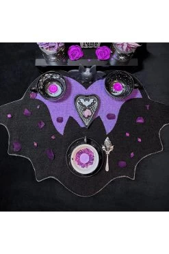 Purple Bat Heart Rug