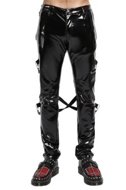 Tripp Mens Vinyl PVC Skinny Bondage Pants