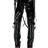 Tripp NYC Vinyl Classic Slim Leg Bondage Pants -Alchemy Store RJ674M BLACKPVC F