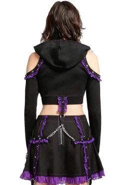 Tripp NYC Lolita Crop Hoody [Black/Purple] -Alchemy Store RX4387 BLKPURPLE B2 1000x 789a25e3 8dd7 48e3 a0a5 53210754191d