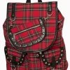 Punk Allegiance Backpack -Alchemy Store Red Plaid Bag