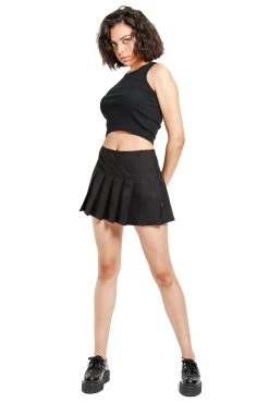 Tripp Black Pleated Skirt -Alchemy Store SB1244 BLK FL