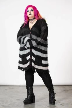 Stripe Of Evil Cardigan [UNISEX] -Alchemy Store STRIPE OF EVIL CARDIGAN PLUS W C