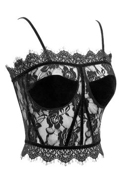 Lore Lace Crop Top -Alchemy Store Sexy Goth Crop Top