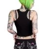 Two Headed Occult Bat Pink Trim Short Shorts -Alchemy Store Summer Goth Bootie Shorts